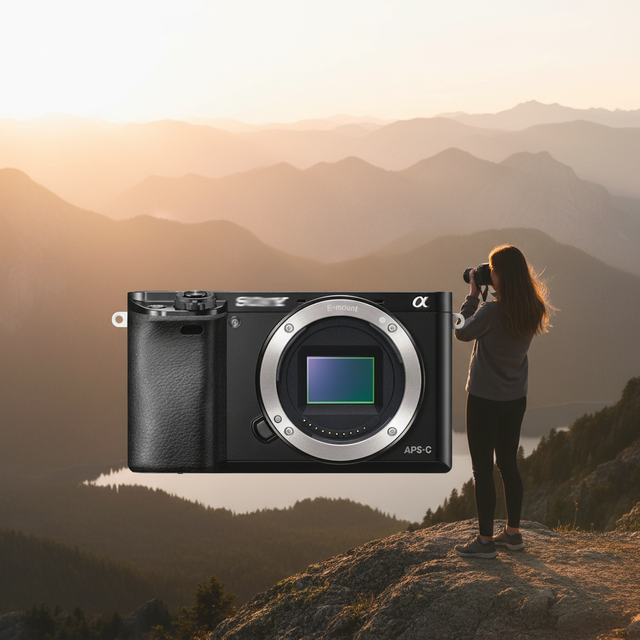 DF 95% New A6000-A6700 Mirrorless Cameras 16-50mm Lens 4K HD CMOS 20MP Waterproof/Shockproof Stainless Steel Digital Camera