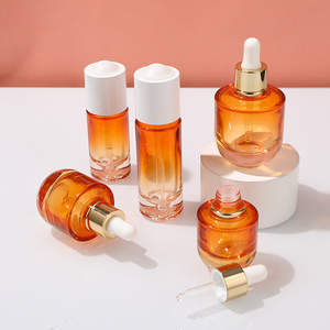 Sang Trọng 1Oz 20Ml Cam Glass <span class=keywords><strong>Dropper</strong></span> Chai Với Độc Đáo Cao Su Top Độc Đáo Lớp Phủ Màu Sắc Cho Mỹ Phẩm Mặt Đẩy Nút Thuốc Nhỏ Mắt - Product Image 3