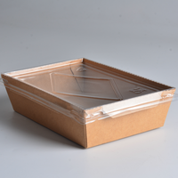 Conteneur à emporter auto-élevable en papier kraft recyclé, enduit UV, biodégradable, 900 ml, pour restaurant, boîte à emporter pour le sucre – Vente chaude