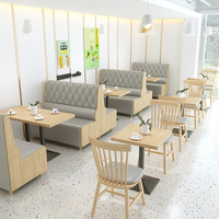 Nordic light luxe style restaurant en bois massif stand canapé table chaise ensemble confortable mobilier de restaurant commercial personnalisé
