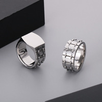 Punk Style Herren Daumen Ring Hochglanz Titan Stahl Ring Mode Finger Schmuck Graviert Blank Edelstahl Herren Fingerring