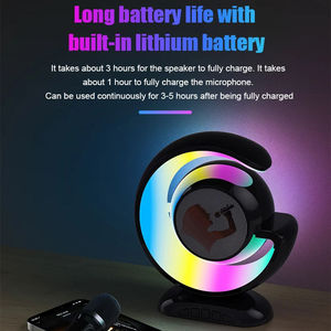Mini Caixa de Som Portátil para Karaokê com Microfones, Luzes LED RGB, Sem Fio, Ideal para Festas e Uso em Casa - Product Image 5
