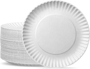 Platos de Papel Desechables Sin Recubrimiento de 9 Pulgadas para Uso Diario - Product Image 1