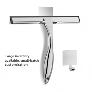 Brosse <span class=keywords><strong>de</strong></span> nettoyage manuelle en acier inoxydable durable pour <span class=keywords><strong>vitres</strong></span> perforées, raclette à fenêtre simple face pour usage domestique et commercial - Product Image 2