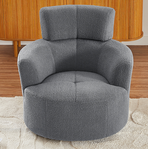 360 Swivel Barrel Chair Adjustable Headrest Modern Waterproof Eco-Friendly Upholstered Accent <b>Sofa</b> Chair for Living Room Hotel - Product Image 4