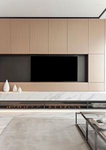 ผนังแบบบูรณาการที่กำหนดเองทั้งบ้านห้องนั่งเล่นทีวีพื้นหลังตู้เก็บของสไตล์ป่าที่ทันสมัย - Product Image 3