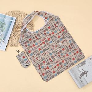 Logo personnalisé 190T Polyester RPET Sac fourre-tout pliable Sac d'épicerie réutilisable écologique pour supermarché - Product Image 4