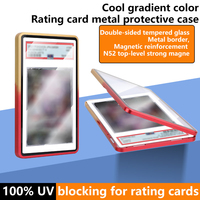Étui de protection magnétique en verre trempé pour cartes gradées, avec protection UV en aluminium, dégradé multicolore, pour cartes 35PT PSA/CGC/CCIC/PCG