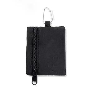 Custodia con cerniera in tela riciclata custodia piccola e custodia con cartoncino <span class=keywords><strong>per</strong></span> chiavi e monete con moschettone - Product Image 5