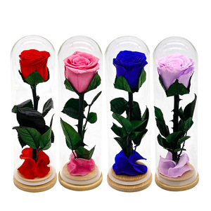 Ornamenti di copertura in vetro creativo fatti a mano regalo creativo per la mamma ha conservato il fiore di rosa eterna per il compleanno di San Valentino - Product Image 1