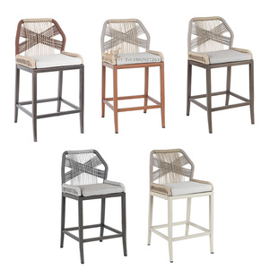 Meubles de patio de luxe Tabourets de <span class=keywords><strong>bar</strong></span> hauts décontractés pour <span class=keywords><strong>terrasse</strong></span> extérieure Meubles de jardin Chaises de <span class=keywords><strong>bar</strong></span> - Product Image 6