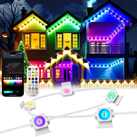 Éclairage LED RGBIC extérieur permanent pour maison et jardin, boîtier ABS, étanche IP67, contrôle par application