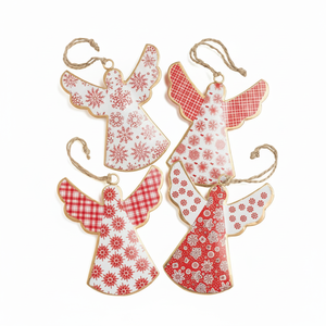 Arbre de noël suspendus ange ornements métal décoratif ange Figurines vacances décor à la maison fête fête décoration fournitures - Product Image 1