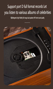 Reproductor de <span class=keywords><strong>CD</strong></span> Retro Recargable, Altavoz Inalámbrico BT5.0, Reproductor de Música Portátil para el Hogar, USB, AUX de 3.5 mm, Reproductor de <span class=keywords><strong>CD</strong></span> de Escritorio para Teléfono - Product Image 5