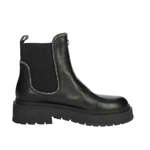 Bottines basses pour femme Liu-Jo en cuir noir à semelle épaisse, bottines tendance - Product Image 4