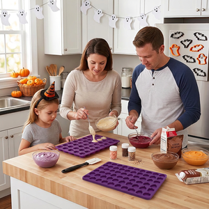 Stampo in Silicone SILIKOLOVE Personalizzabile a 60 Cavità a Forma di Zucca di <span class=keywords><strong>Halloween</strong></span>, LFGB Platinum, Senza BPA, 100% per Alimenti, per <span class=keywords><strong>Biscotti</strong></span> - Product Image 5