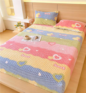 Protège-matelas en flanelle super chaud, <span class=keywords><strong>drap</strong></span>-<span class=keywords><strong>housse</strong></span> en microfibre lavable, anti-poussière, multi-tailles pour la maison - Product Image 2