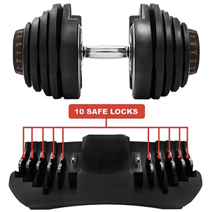 Ensemble d'haltères réglables avec 17 niveaux de poids (5-40 kg), haltères à réglage rapide pour entraînement complet du corps à domicile - Product Image 2