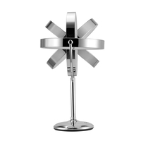 Miroir de maquillage de table à double face en métal, rond, grossissant, personnalisé, avec éclairage LED
