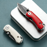 Couteau de poche pliant en acier Damas, outil EDC portable avec manche haut de gamme pour le camping en plein air, la randonnée, la collection et l'usage quotidien