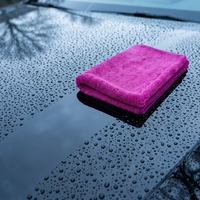 Serviette de séchage automobile en microfibre tissée, résistante aux déchirures, écologique, séchage rapide, sans peluches, double face, pour le detailing et le nettoyage