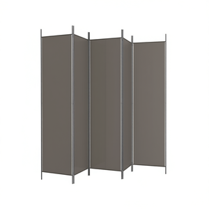 Anthracite 5 <b>Panel</b> Room Divider 98.4x86.6 Fabric <b>Screen</b> Foldable Minimalist Design - Product Image 1