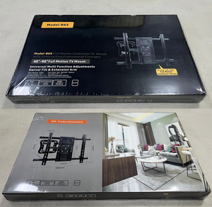 Support mural pour téléviseur à mouvement complet robuste pour écrans de 40 à 90 pouces <span class=keywords><strong>avec</strong></span> fonction de pivotement et d'inclinaison à 120 degrés en acier noir - Product Image 2