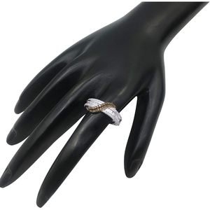 Anillo de compromiso con diamante natural en espiral de 0.54 ct, corte redondo y baguette, en plata de ley 925, color G H, claridad P2, engaste de canal. - Product Image 4