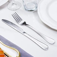 Ensemble de couverts écologiques en acier inoxydable 410, ensemble de couverts modernes pour mariage avec finition miroir haute brillance, couteau à steak, fourchette, cuillère