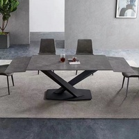 Table à manger en céramique avec pieds métalliques, meubles modernes et personnalisés, haute qualité