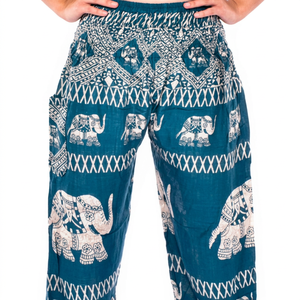 Bangkok Women's Boho Yoga Pants Elastic Breathable Eco-Friendly Casual Summer Clothing Mid-Waist Asymmetric <b>Harem</b> Pants - Product Image 1