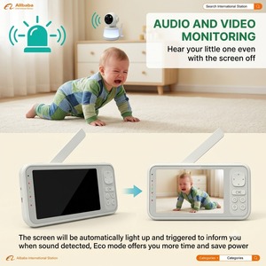 Babyphone WiFi double bande 2,4G 5G KT524T avec écran IPS 5 pouces 720P HD, caméra vidéo sans fil pour bébé avec contrôle par application téléphonique - Product Image 2