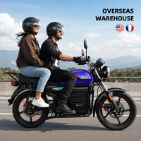 Moto électrique vintage pour adultes, 134 kg, violette, deux roues, autonomie de 120 km, moteur électrique 72 V 4500 W