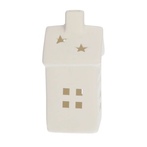 Custom <strong>House</strong> White Porcelain Ceramic Christmas Villages <strong>Tea</strong> <strong>Light</strong> <strong>Holder</strong> for Home Decoration and Tealight Candle Display - Product Image 4