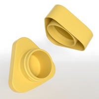 Vente en gros de contenants d'emballage d'huile triangulaires transparents et colorés, résistants aux enfants, en verre de 5 ml avec couvercle