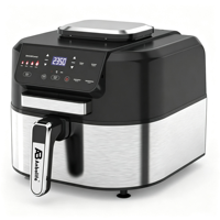 Anbolife 6L 5 in 1 Digital Touchscreen Air Fryer Grill Pabrik OEM Peralatan Dapur Bebas Racun Multifungsi Bebas PFAS