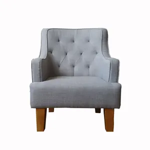 廉价简单舒适定制亚麻织物家具休闲椅客厅软垫扶手椅
