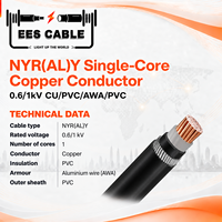 Câble d'alimentation blindé en aluminium à conducteur en cuivre monobrin 0,6/1 kV, isolé en PVC, gaine en PVC, conforme à la norme IEC 60502-1