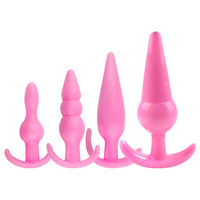 Gelance TPE – Lot de 4 Plugs Anaux Étanche, Kit d'Entraînement pour Plugs Anaux, Masseur de Prostate, Godemiché, Jouets Sexuels, Plug Anal, Jouet pour Adulte