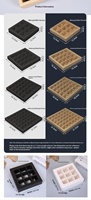 Boîte en papier carrée pour chocolats à 9 compartiments avec couvercle transparent