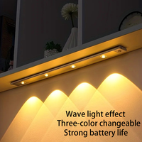 Tsinye – Nouvelles lampes LED modernes pour armoire, comptoir, placard, avec détecteur de mouvement, rechargeables par USB, murales, à intensité variable, lumière ondulée œil de chat