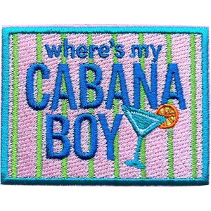 Where's My Cabana Boy Embroidery Patch 3 Inches Iron On Sew On Travel <b>Applique</b> Patch - Product Image 1
