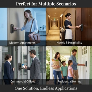 Serrure de porte intelligente numérique avec mot de passe, empreinte digitale, carte électronique, clé, Tuya WIFI, TTlock, sécurité cloud, pour maison, porte en bois - Product Image 4