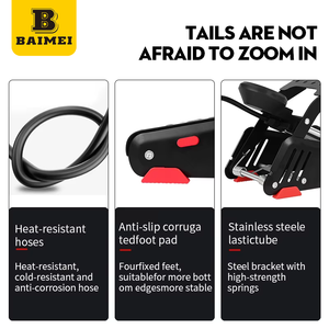 BAIMEI personnalisable Portable en acier double cylindre 160 PSI support de sol vélo <span class=keywords><strong>pompe</strong></span> à pied pour vélos motos VTT jouets - Product Image 3