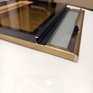 Kabinet Interior dapur, untuk lemari pakaian kamar tidur furnitur kaca buram profil pintu - Product Image 3