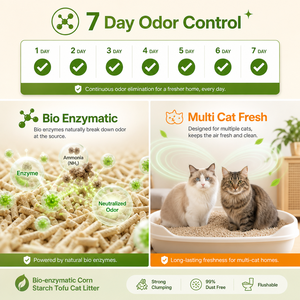 Litière pour chat en amidon de maïs de qualité supérieure, enzymatique, élimination des odeurs en 7 jours, faible teneur en poussière, biodégradable, vente en gros, marque privée - Product Image 3