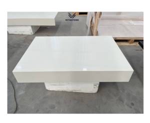 แบบจำลองห้องน้ำวิลล่าหรูหราทันสมัยระดับพรีเมียม ดีไซน์ 3 มิติ ภายในบ้าน หินควอตซ์สีขาวแผ่นใหญ่ ขนาดสั่งทำได้ สำหรับผนัง พื้น และท็อปโต๊ะ - Product Image 1