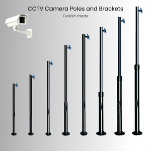 Poste de Acero para Cámara CCTV de Doble Sección para Exteriores con Certificación CE EN40-5 TSE, Base con Brida de 114/76 mm, 6 Metros, Modelo de Accesorios de Vigilancia - Product Image 1