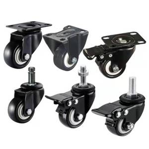 Atacado Castor Wheel Fabricante Lean Pipe Rack Rolo Industrial Roda <span class=keywords><strong>Caster</strong></span> Preto com M10 Rosca Stem - Product Image 4