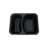 Bandejas de Plástico Negras HSQY para Congelador y Horno, 1 Compartimento, Aptas para Horno CPET, para Comidas Preparadas